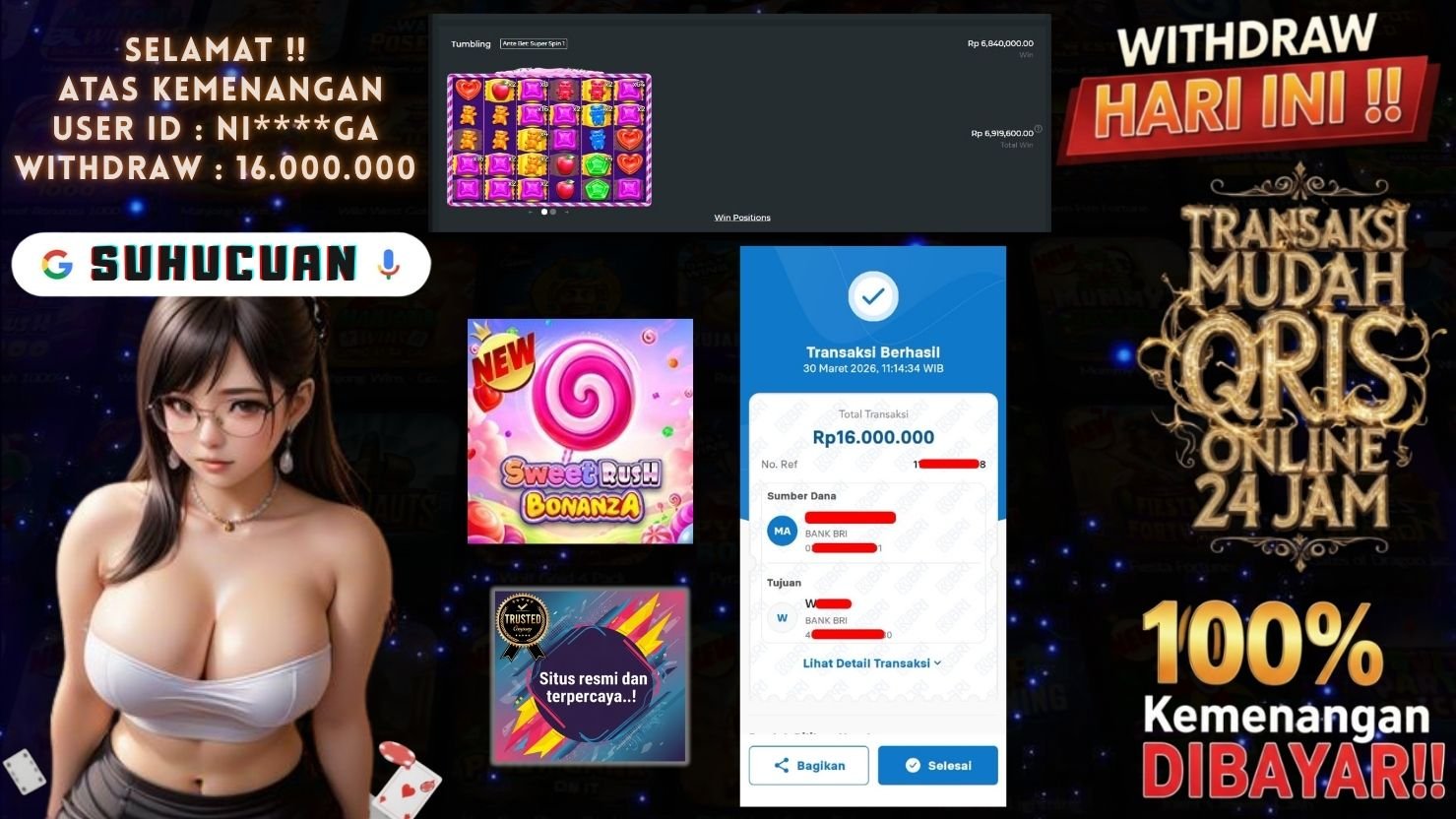 SUHUCUAN JACKPOT SLOT SWEET RUSH BONANZA